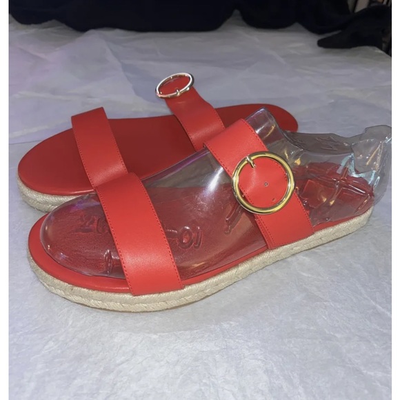 Stuart Weitzman Red Mykonos Two-Strap Slide Espadrille Sandals, 11 M New $295 - Picture 1 of 10